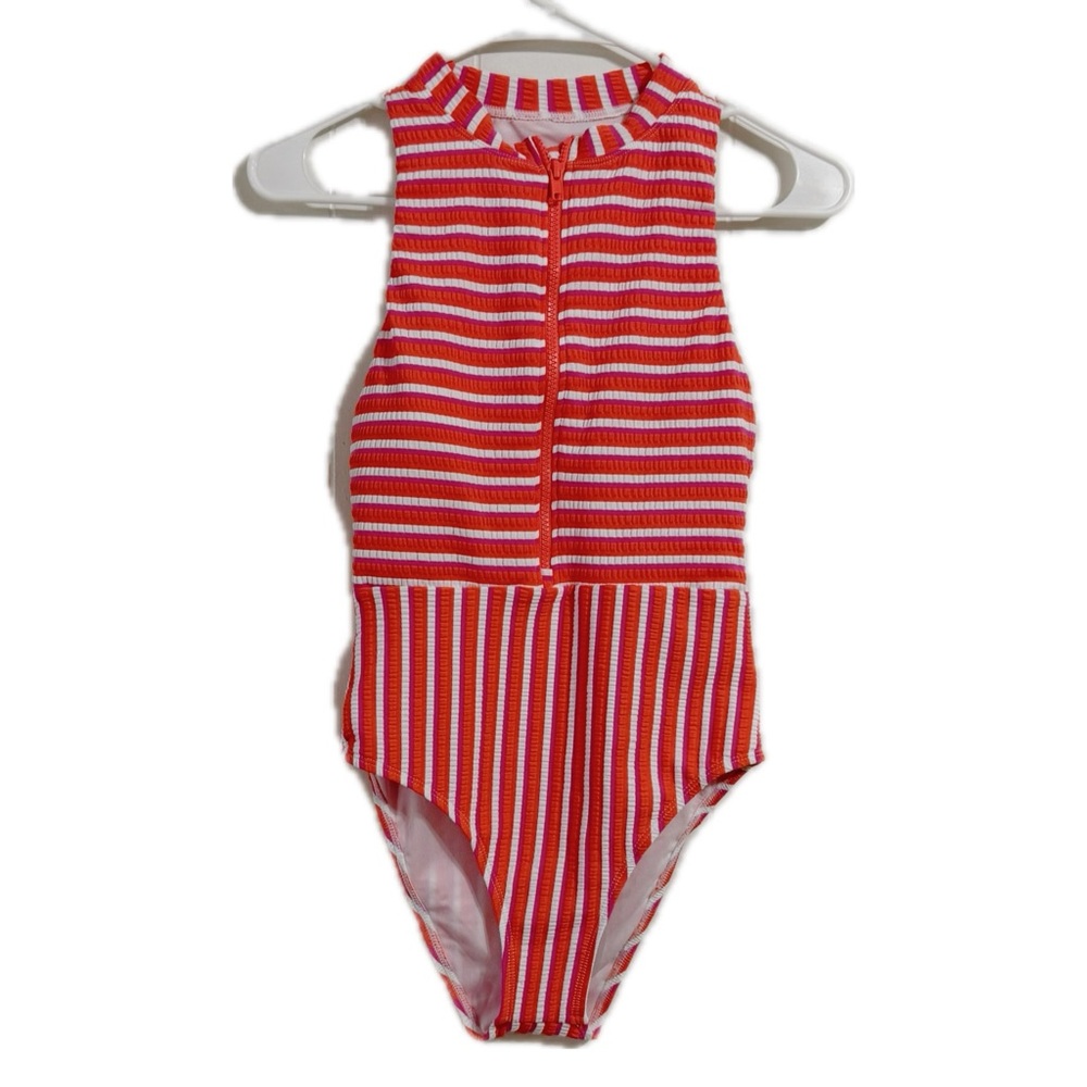 Splendid Red and White‎ Striped Kids Swim One Piece